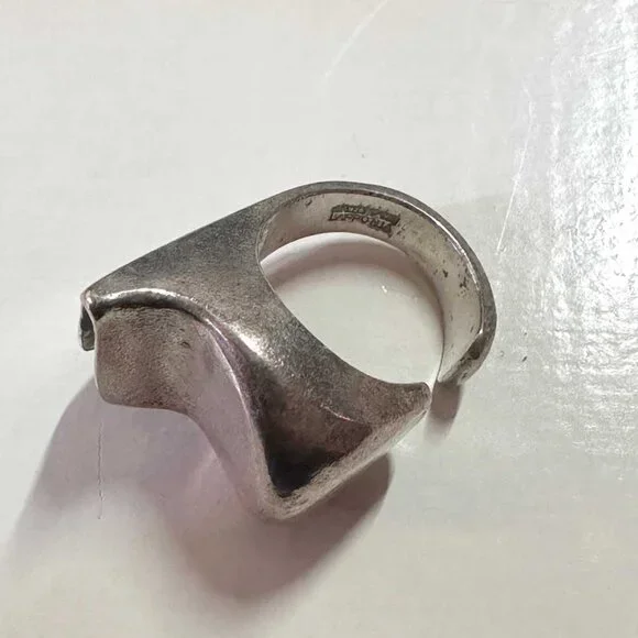Vintage LAPPONIA Finland Sterling Silver Modernist Ring Size 6.5 - 13.2g - Picture 2 of 7